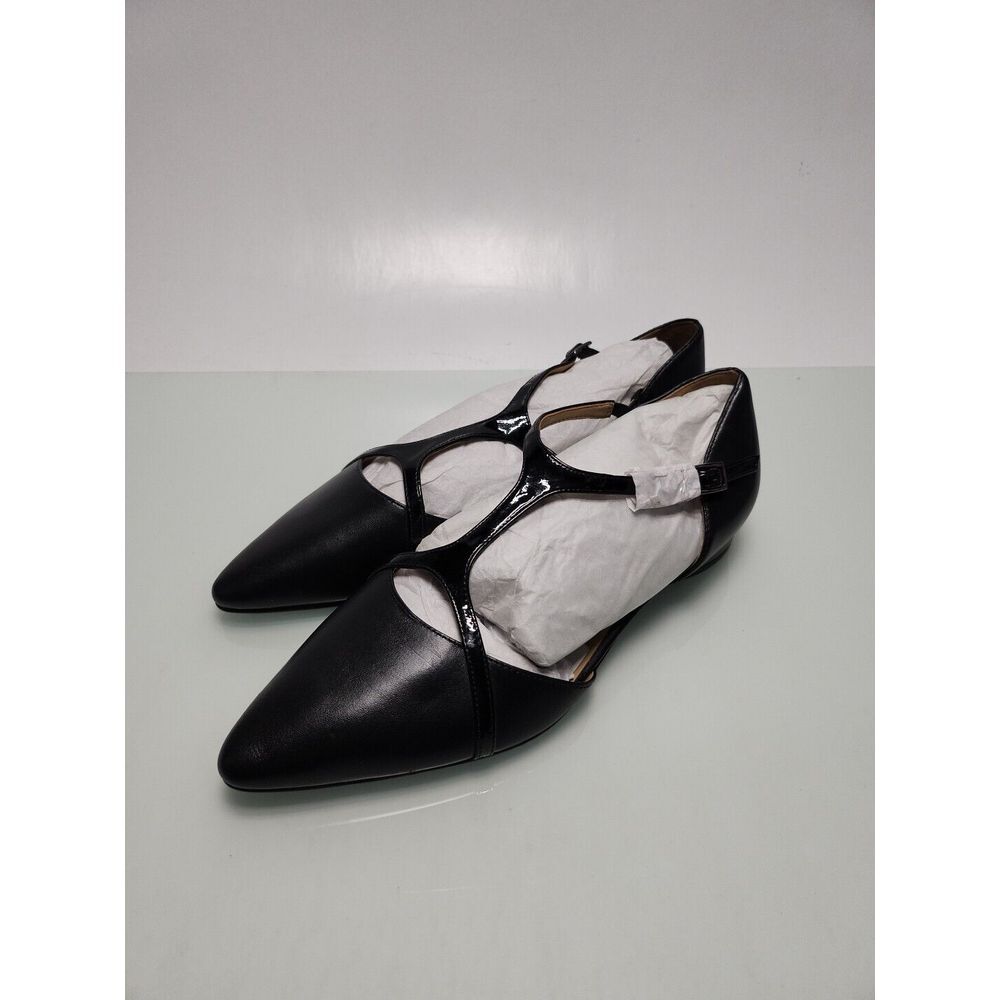 Naturalizer Strappy Black Leather Flats Size 8.5